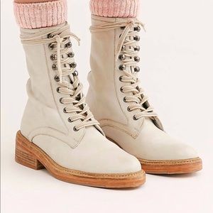 Free People Santa Fe Lace Up Combat Boots 38